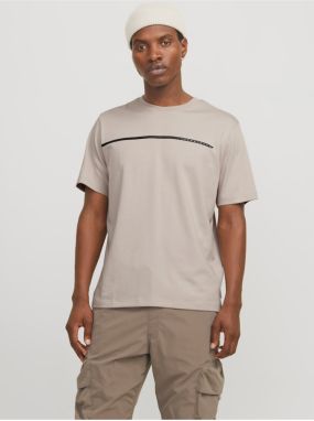 Béžové pánske tričko Jack & Jones Fusion