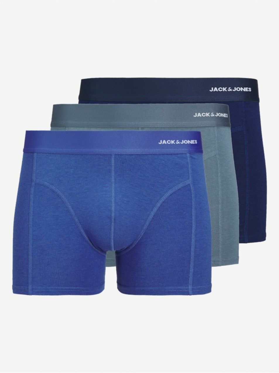 Súprava troch pánskych boxeriek v modrej farbe Jack & Jones