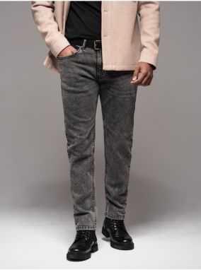Pánske džínsové nohavice STRAIGHT LEG - čierne V1 OM-PADP-0133 Ombre Clothing