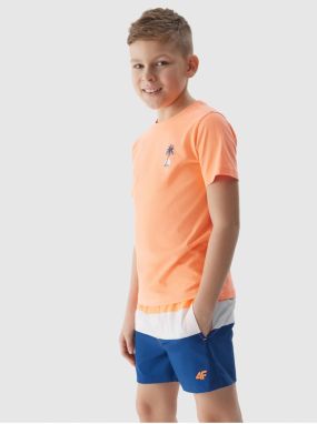 Chlapčenské plážové šortky typu boardshorts 4F - oranžové Veľkosť: