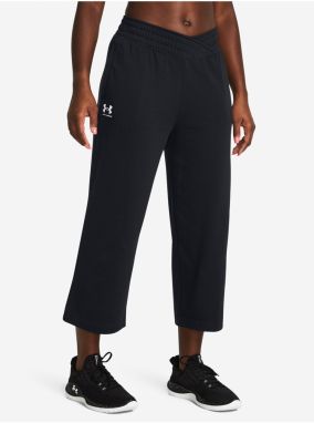 Čierne dámske skrátené športové tepláky Rival Terry Crop Wide Leg