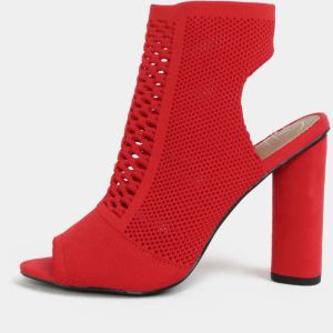 Červené sandálky na širokom podpätku MISSGUIDED