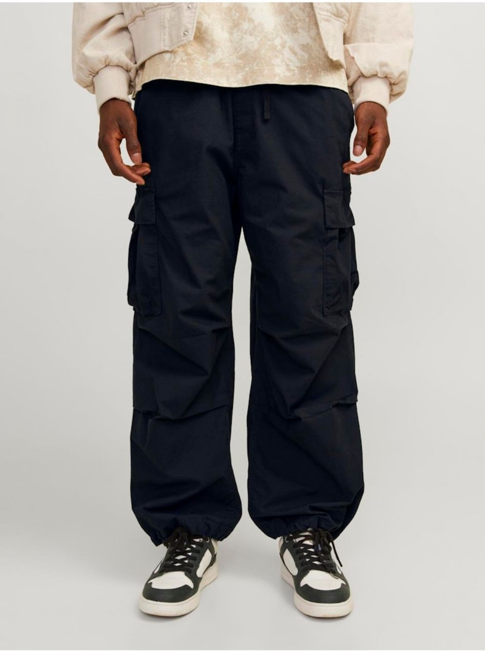 Čierne pánske cargo nohavice Jack & Jones Parachute