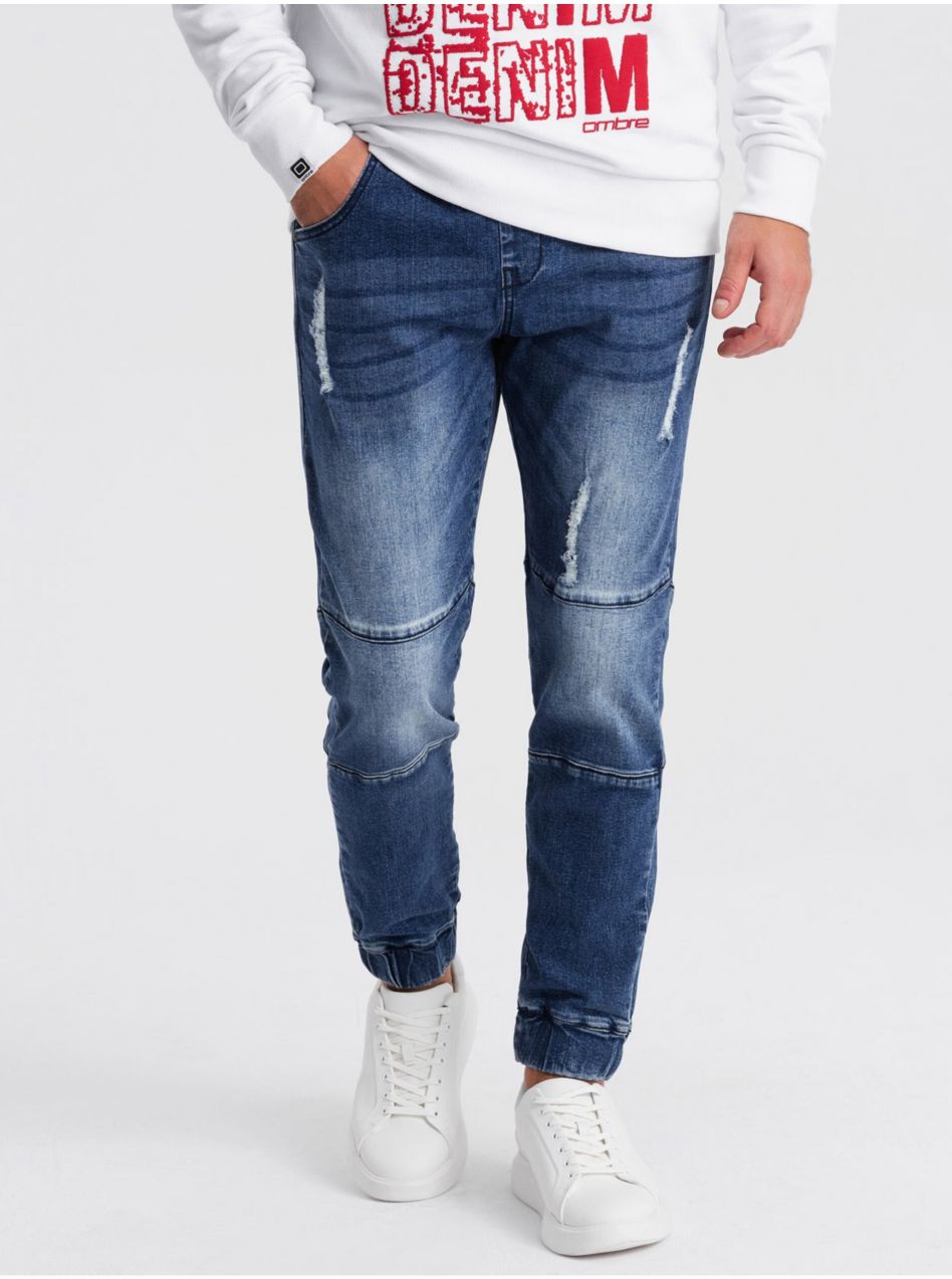 Modré pánske rifle Ombre Clothing