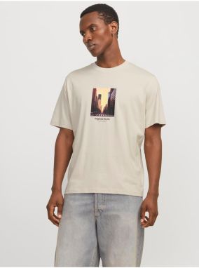 Béžové pánske tričko Jack & Jones Vesterbro
