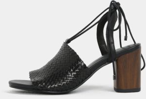 Čierne dámske kožené sandálky na podpätku Vagabond Carol