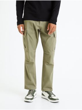 Khaki pánske cargo nohavice Celio Fopierre