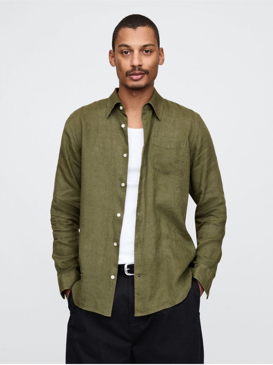 Ľanová košeľa Classic Shirt GAP