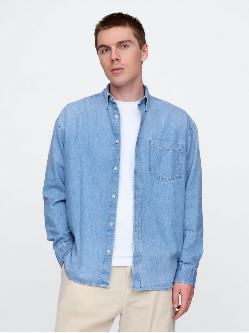 Oversize džínsová košeľa Big Shirt GAP