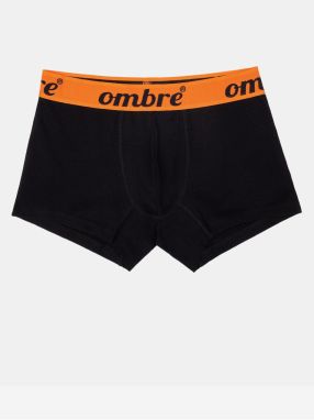 Oranžovo-čierne pánske boxerky Ombre Clothing