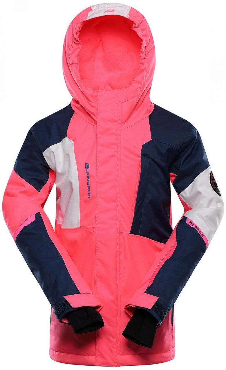 Detská lyžiarska bunda s membránou ptx snow ALPINE PRE DEARO neon knockout pink