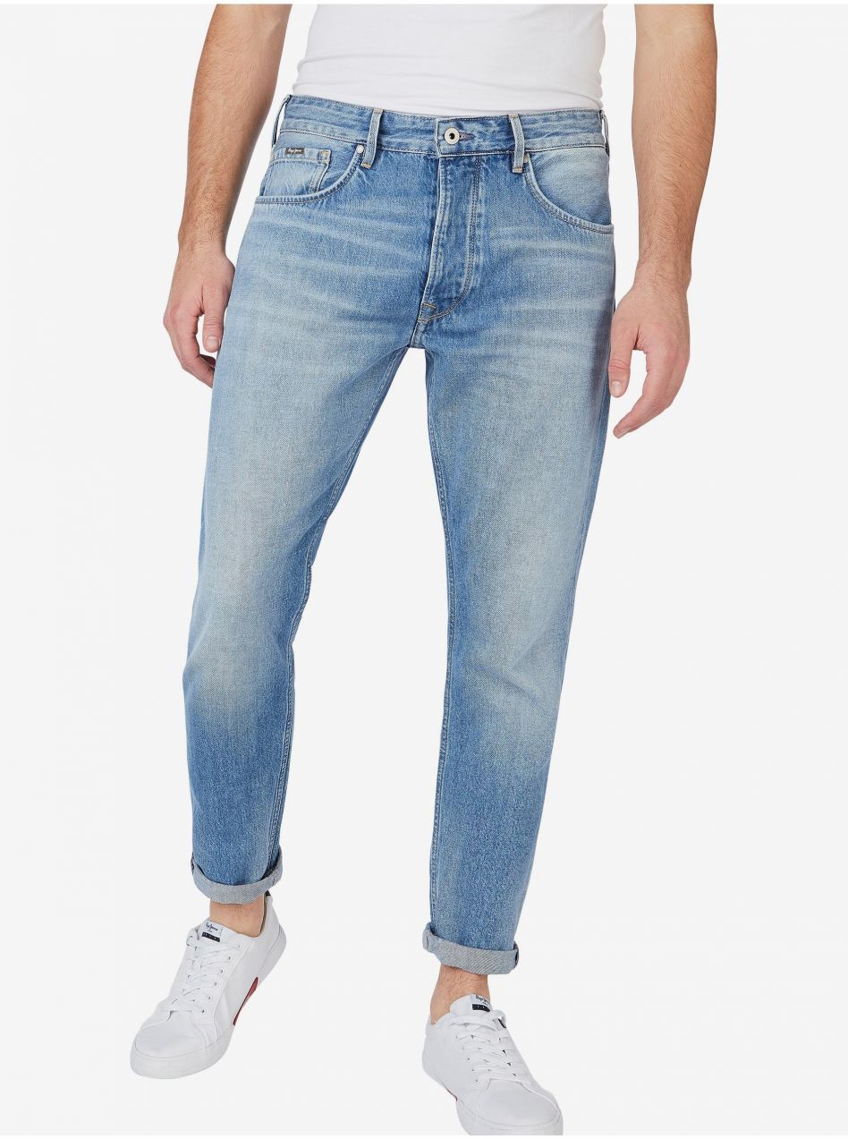 Straight fit pre mužov Pepe Jeans - svetlomodrá
