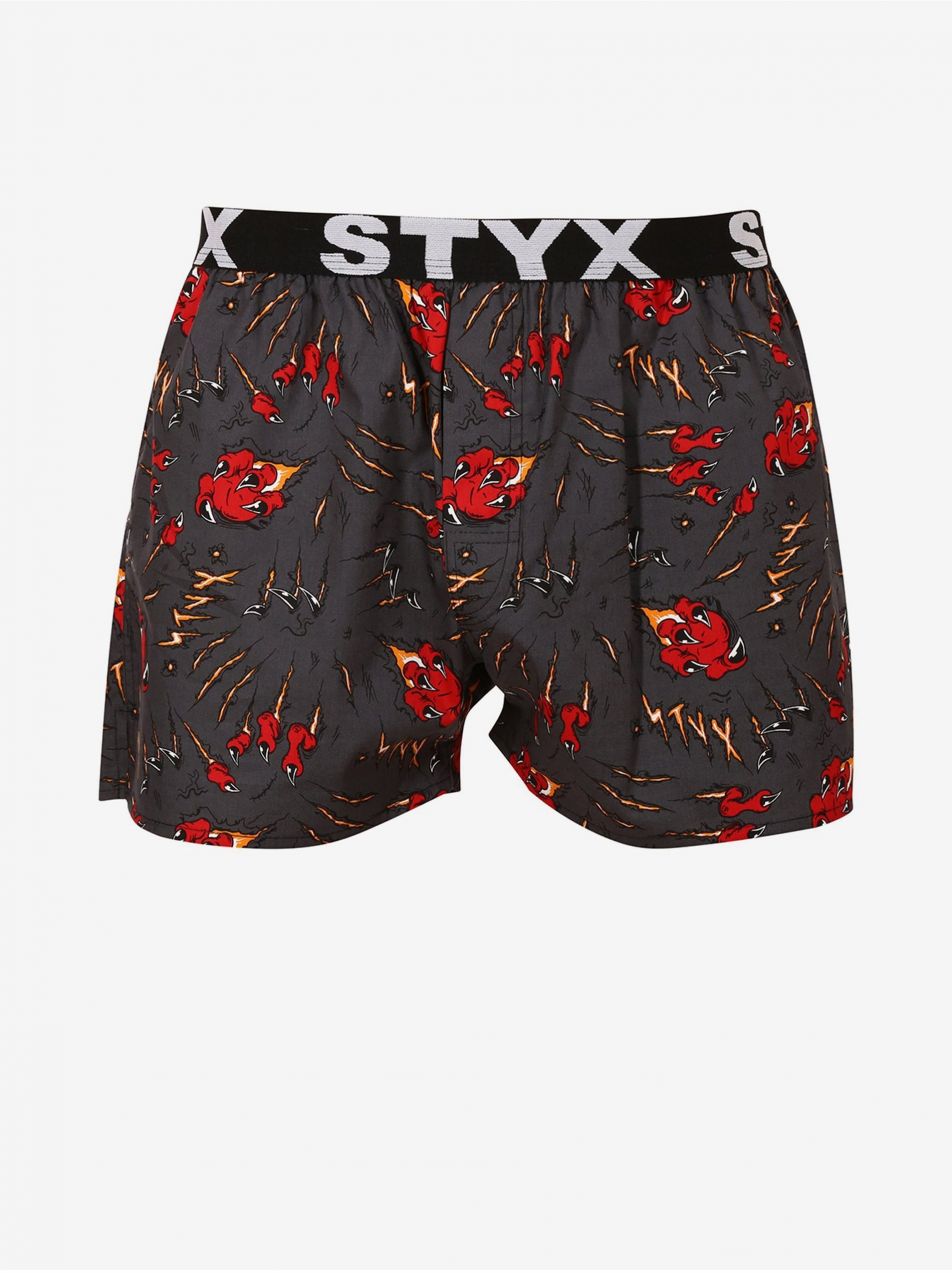 Trenírky pre mužov STYX - tmavosivá, červená