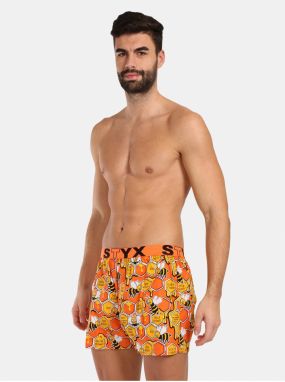 Žlto-oranžové pánske vzorované trenírky Styx Včielky