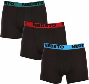 Súprava troch pánskych boxeriek v čiernej farbe Nedeto