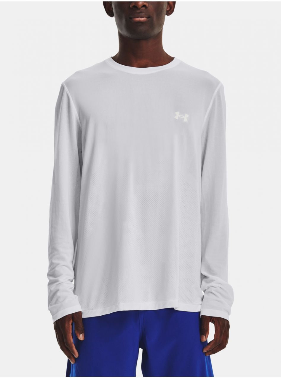 Tričká s dlhým rukávom pre mužov Under Armour - biela
