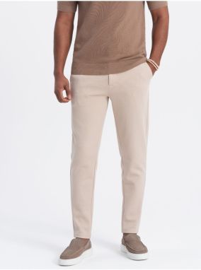Béžové pánske carrot nohavice Ombre Clothing