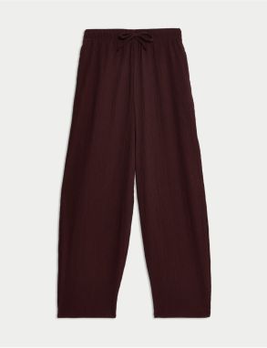 Nohavice ku členkom s nohavicami mrkváčového štýlu Marks & Spencer červená