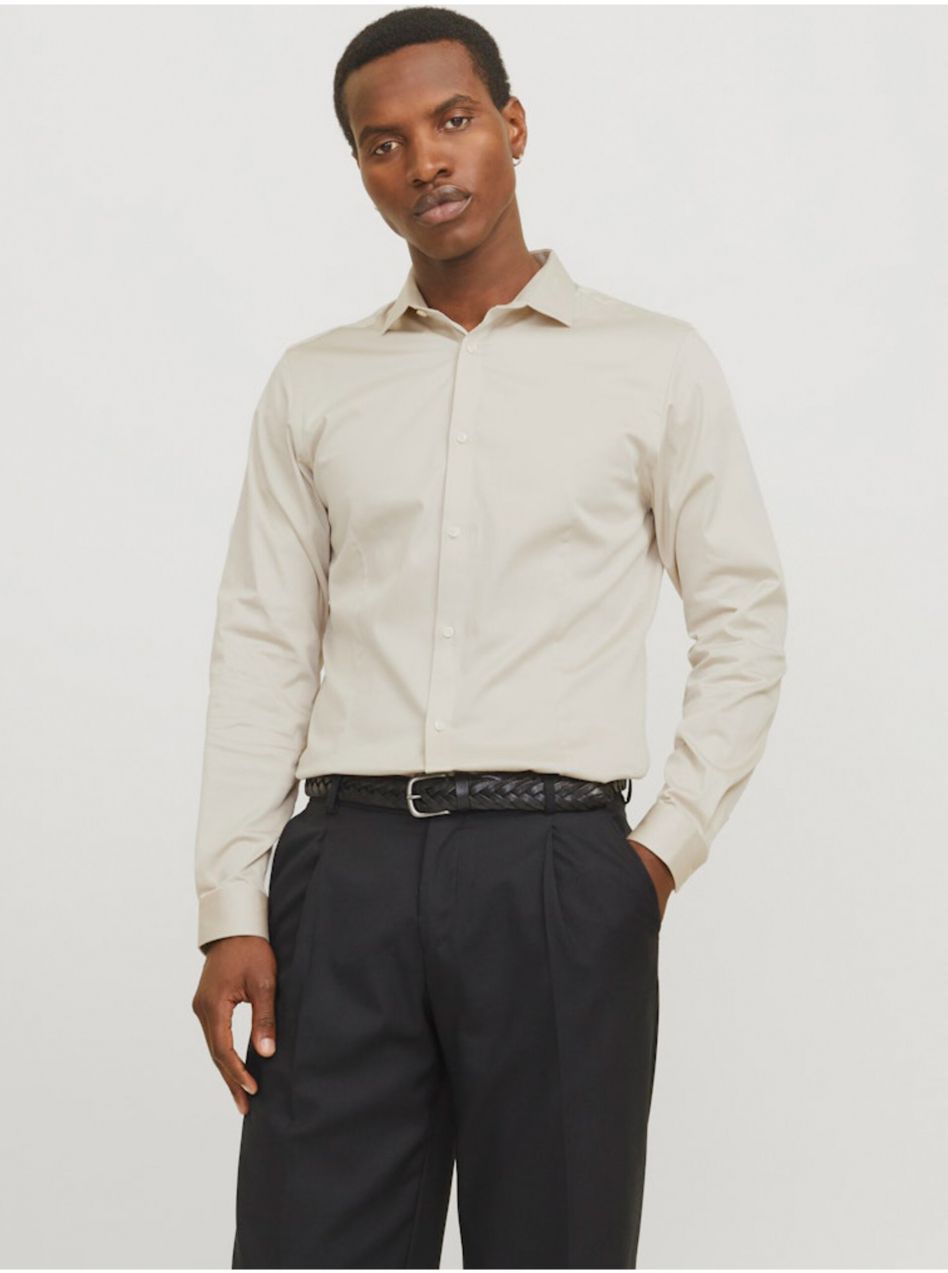 Béžová pánská košile Jack & Jones