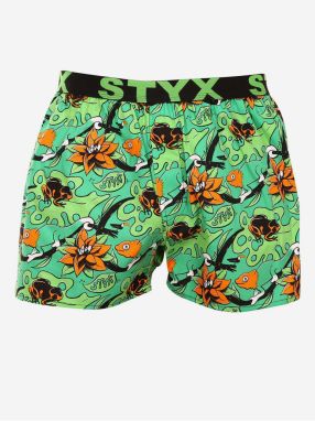 Zelené pánske kvetované trenírky Styx