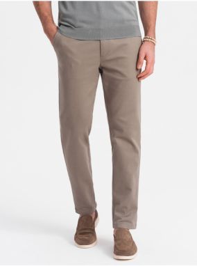 Béžové pánske chino nohavice Ombre Clothing