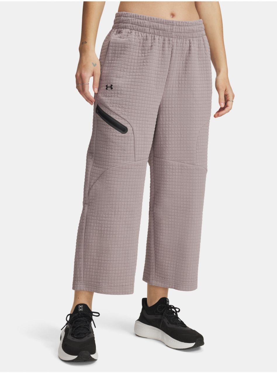 Dámske športové nohavice Under Armour Unstoppable Flc Grid Crop-GRY