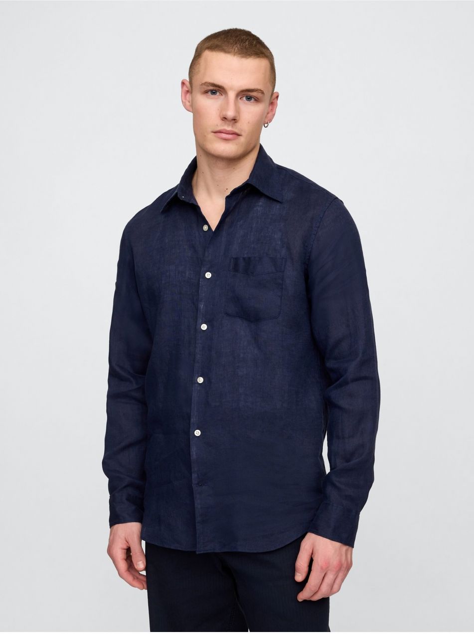Ľanová košeľa Classic Shirt GAP