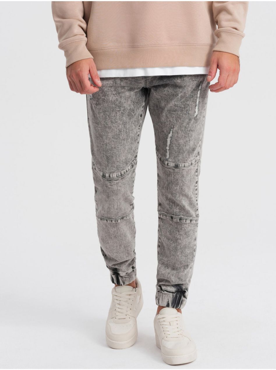 Sivé pánske rifle Ombre Clothing
