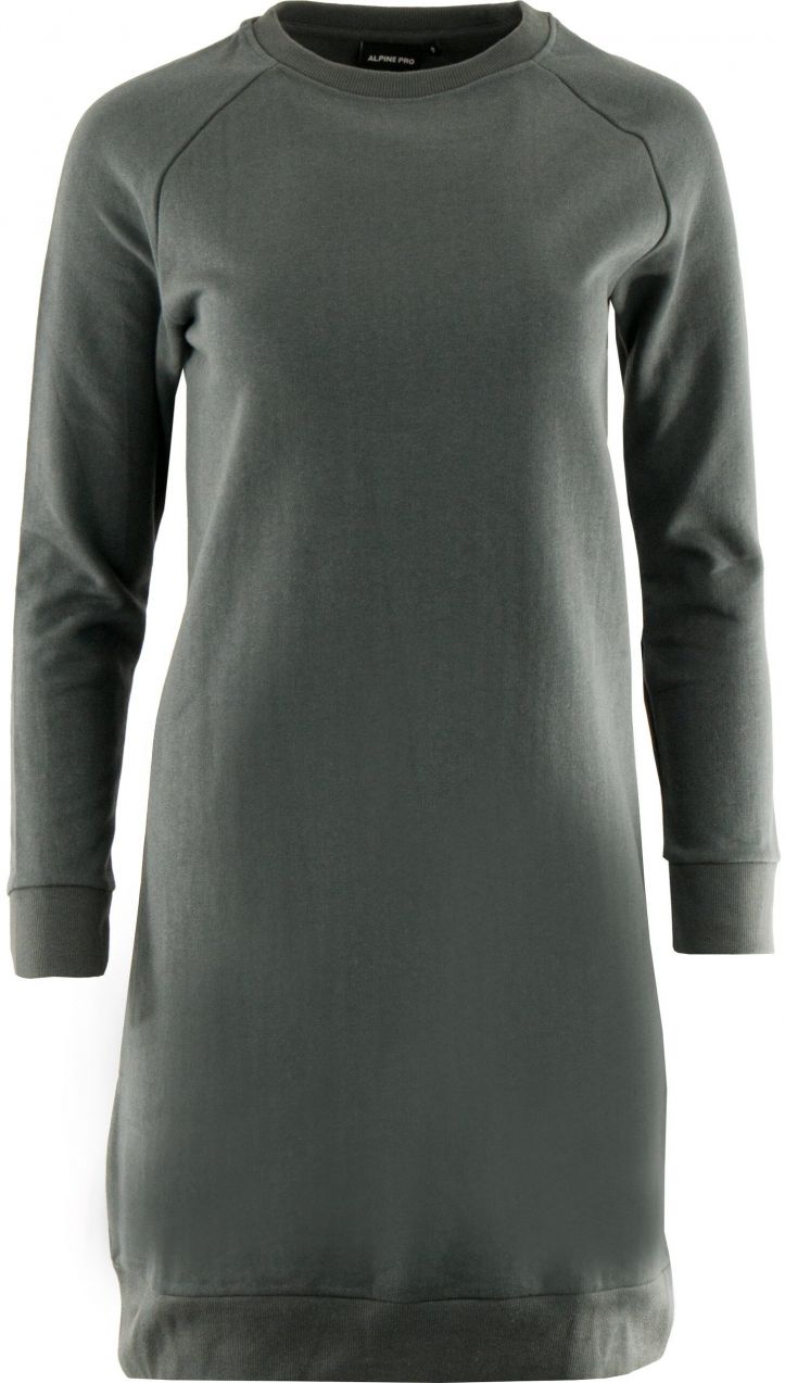 Dámske mikinové šaty ALPINE PRE OLEGA dk.true gray