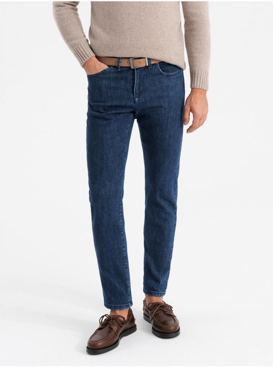Pánske klasické oprané džínsy REGULAR FIT modrá Ombre Clothing