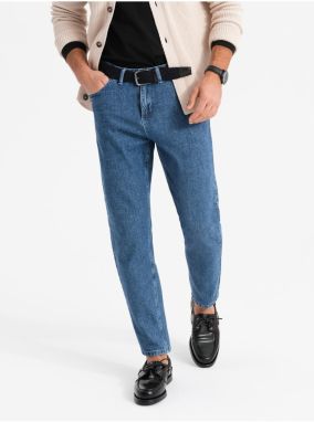 Pánske klasické oprané džínsy REGULAR FIT modrá Ombre Clothing