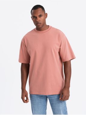 Pánske tričko LOOSE FIT s vreckom oranžové Ombre Clothing