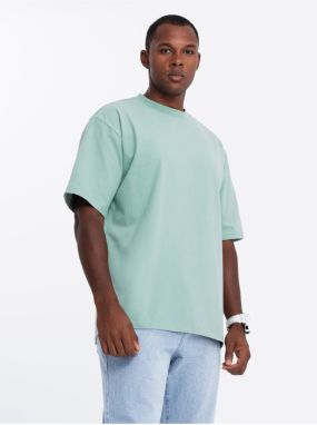 Pánske tričko LOOSE FIT s vreckom mentolové Ombre Clothing