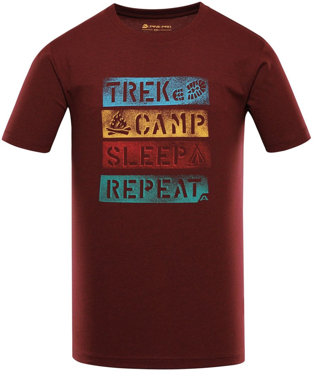 Pánske rýchloschnúce tričko s cool drmi ALPINE PRE BOLEN 2 merlot varianta pb
