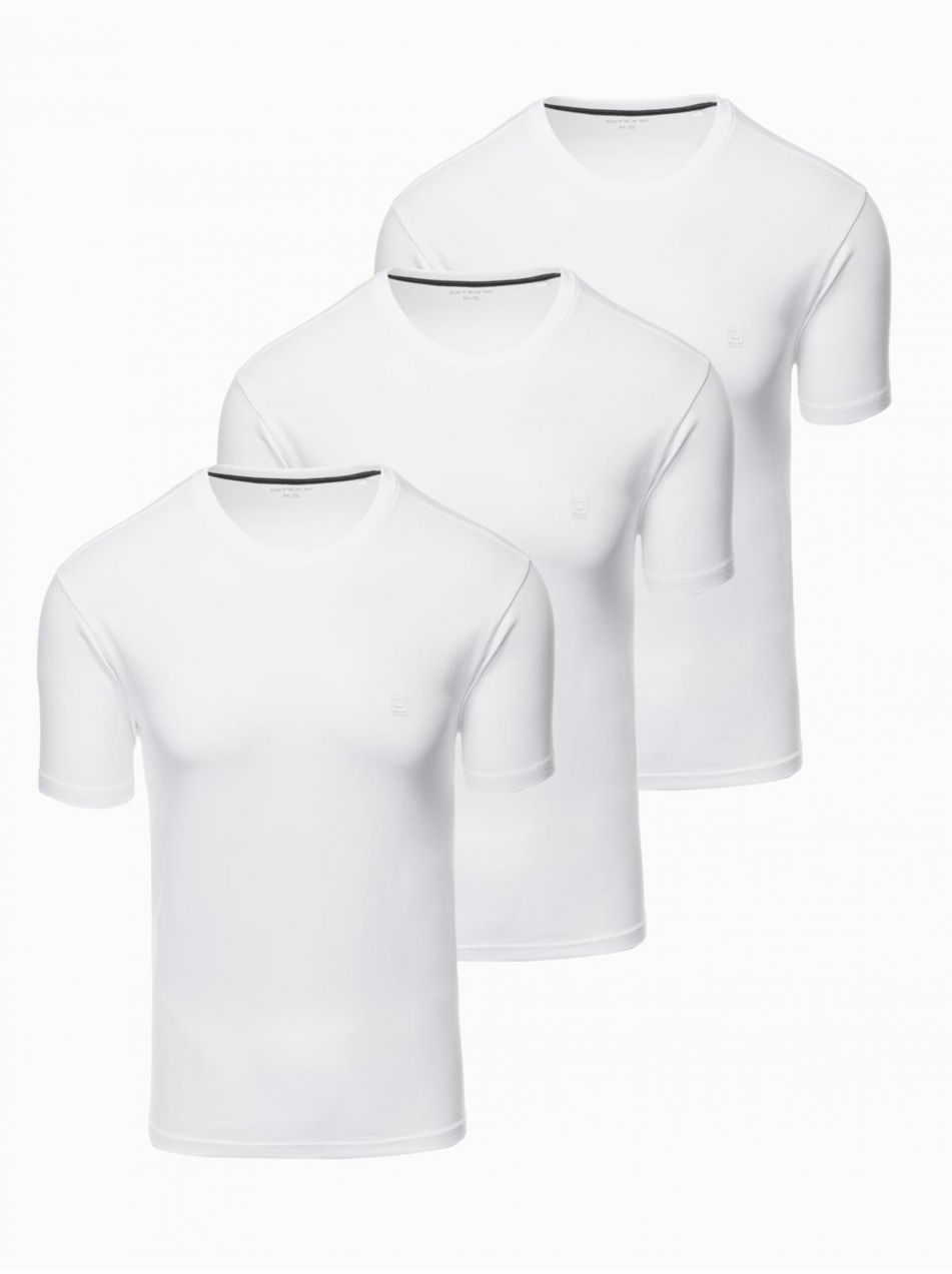 Súprava troch kusov pánskych bavlneneckých tričiek BASIC s okrúhlym výstrihom Ombre Clothing