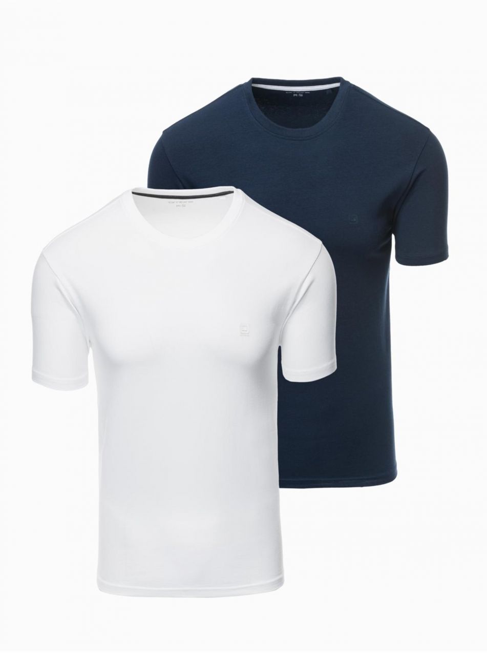 Súprava troch kusov pánskych bavlneneckých tričiek BASIC s okrúhlym výstrihom Ombre Clothing