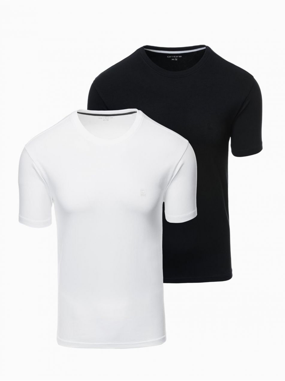 Súprava troch kusov pánskych bavlneneckých tričiek BASIC s okrúhlym výstrihom Ombre Clothing