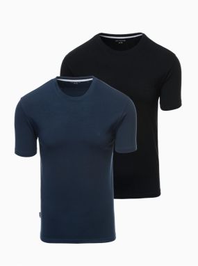 Súprava troch kusov pánskych bavlneneckých tričiek BASIC s okrúhlym výstrihom Ombre Clothing