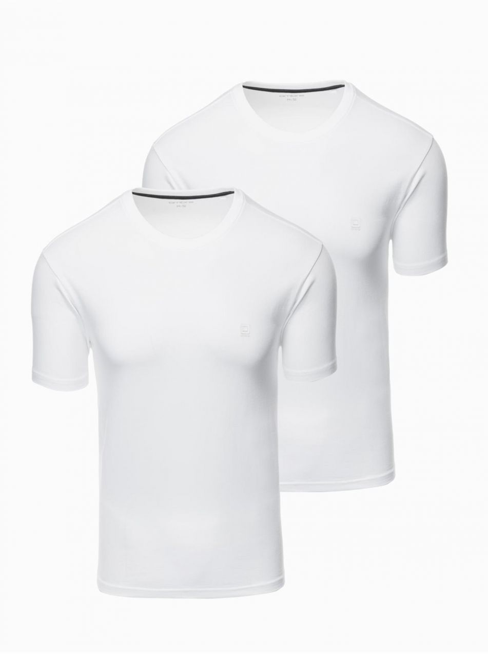 Súprava troch kusov pánskych bavlneneckých tričiek BASIC s okrúhlym výstrihom Ombre Clothing