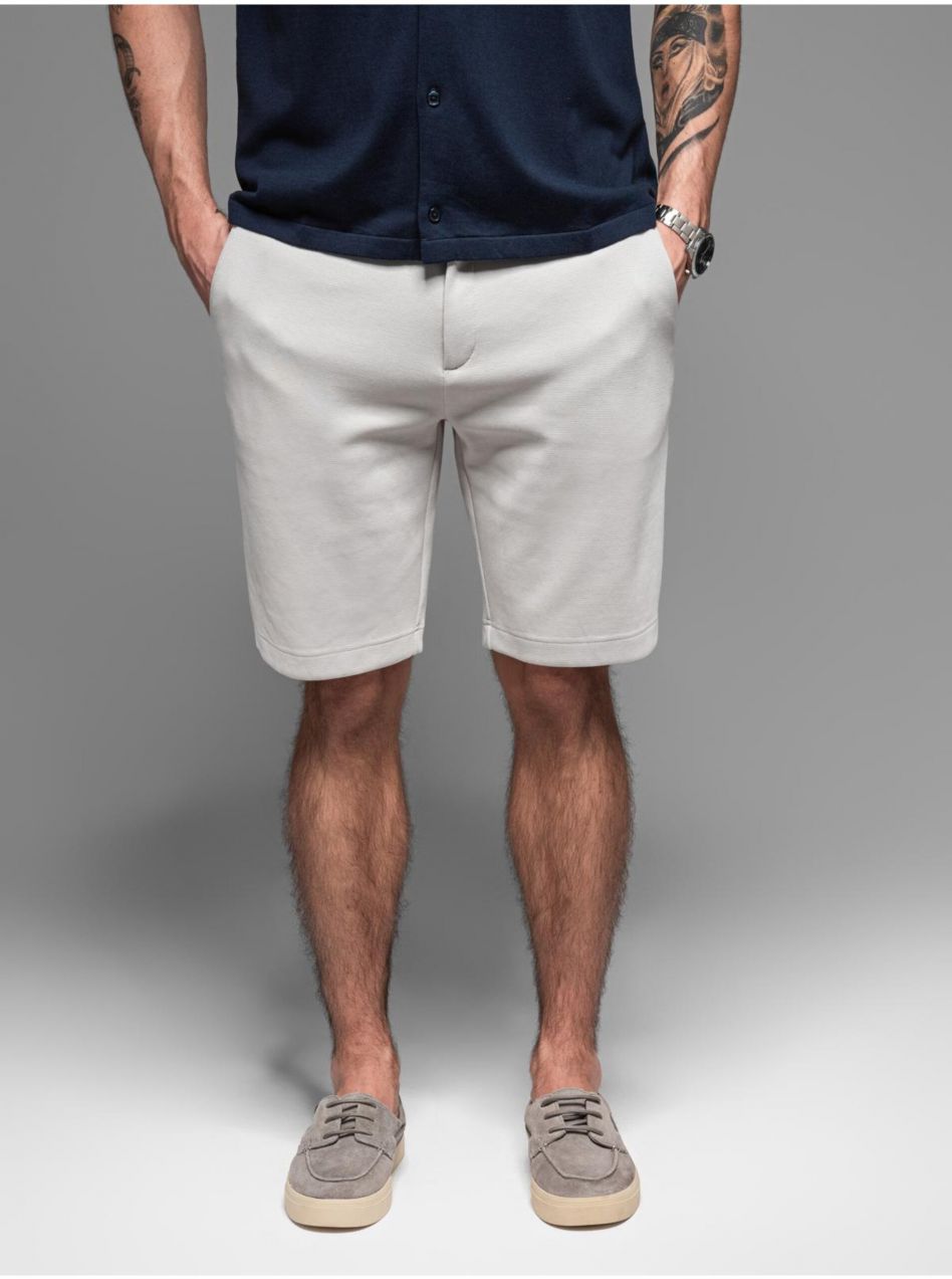 Pánske bavlnené teplákové šortky BASIC šedé Ombre Clothing