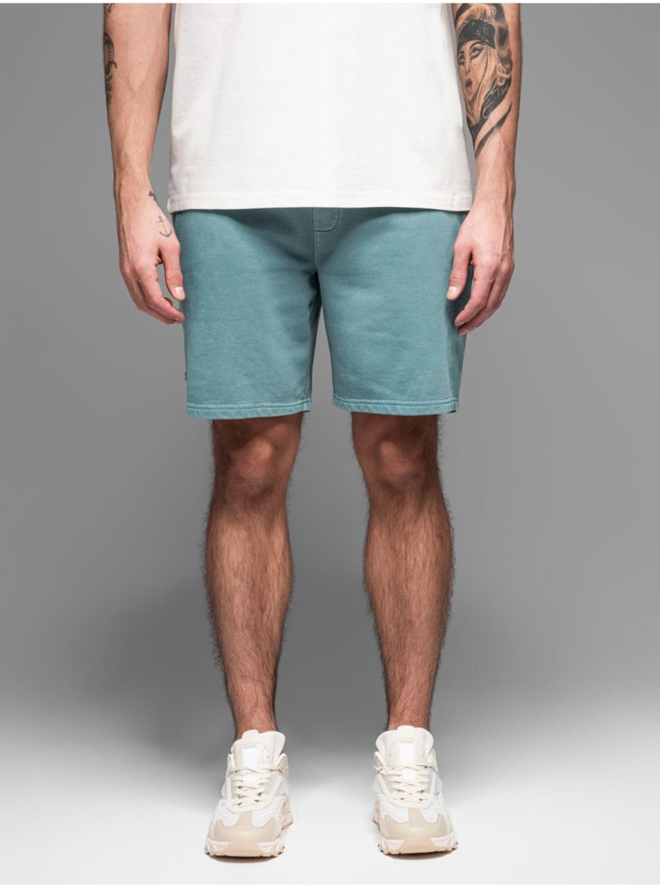 Pánske bavlnené teplákové šortky BASIC modré Ombre Clothing