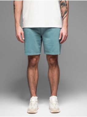 Pánske bavlnené teplákové šortky BASIC modré Ombre Clothing