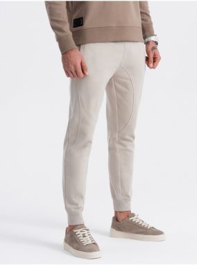 Béžové pánske tepláky jogger Ombre Clothing