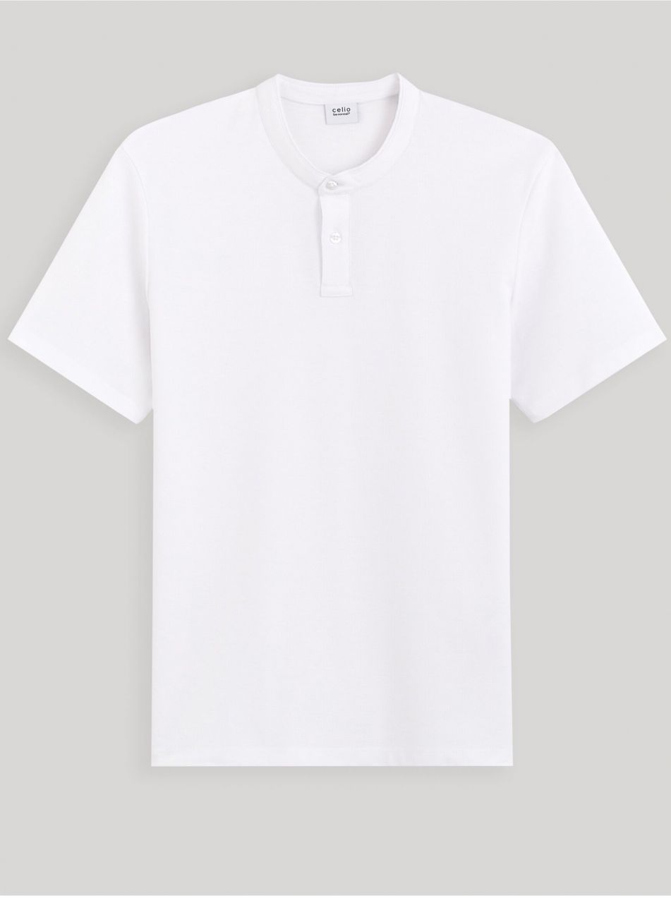 Biele pánske basic polo tričko Celio Gesohel