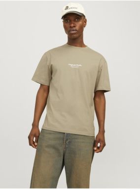 Béžové pánske tričko Jack & Jones Vesterbro