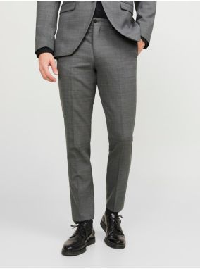 Tmavosivé pánske oblekové nohavice s prímesou vlny Jack & Jones Solaris