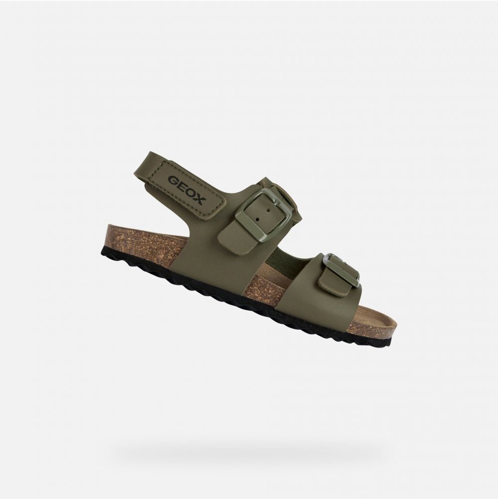 Kaki chlapčenské sandále Geox Ghita