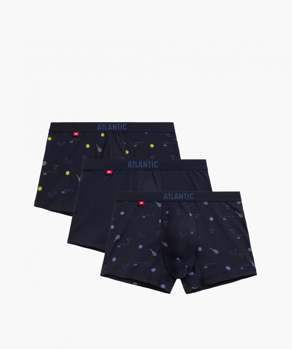 Pánske boxerky ATLANTIC 3Pack - tmavo modré