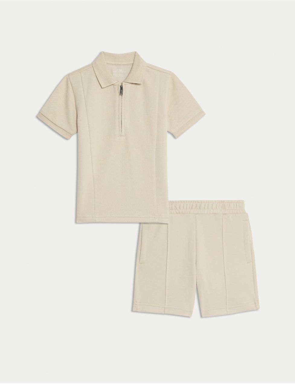 Outfit topu a spodného dielu zo zmesi bavlny piké (2–16 rokov) Marks & Spencer smotanová