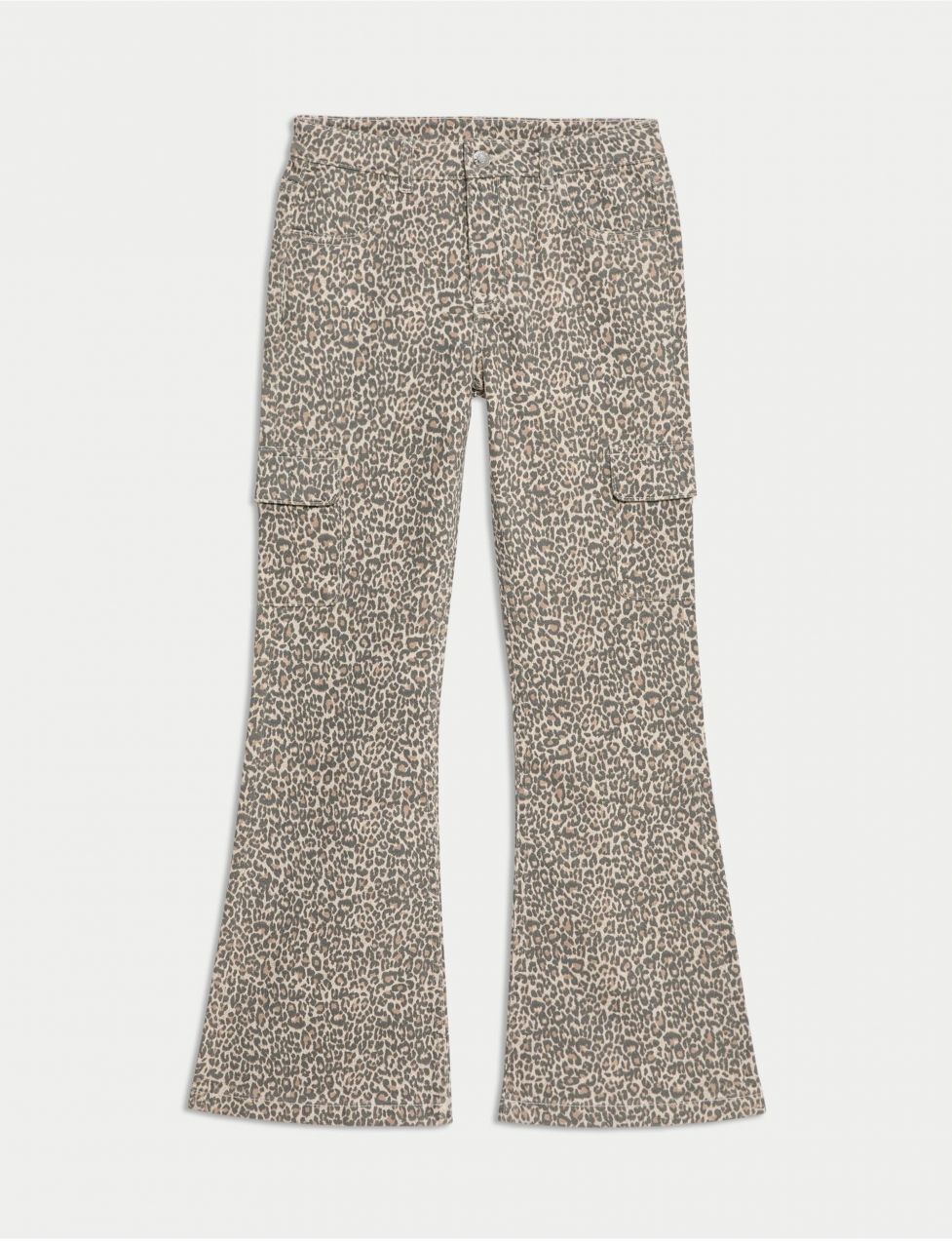 Džínsy bežného strihu s rozšírenými nohavicami a leopardím potlačou (2–16 rokov) Marks & Spencer viacfarebná